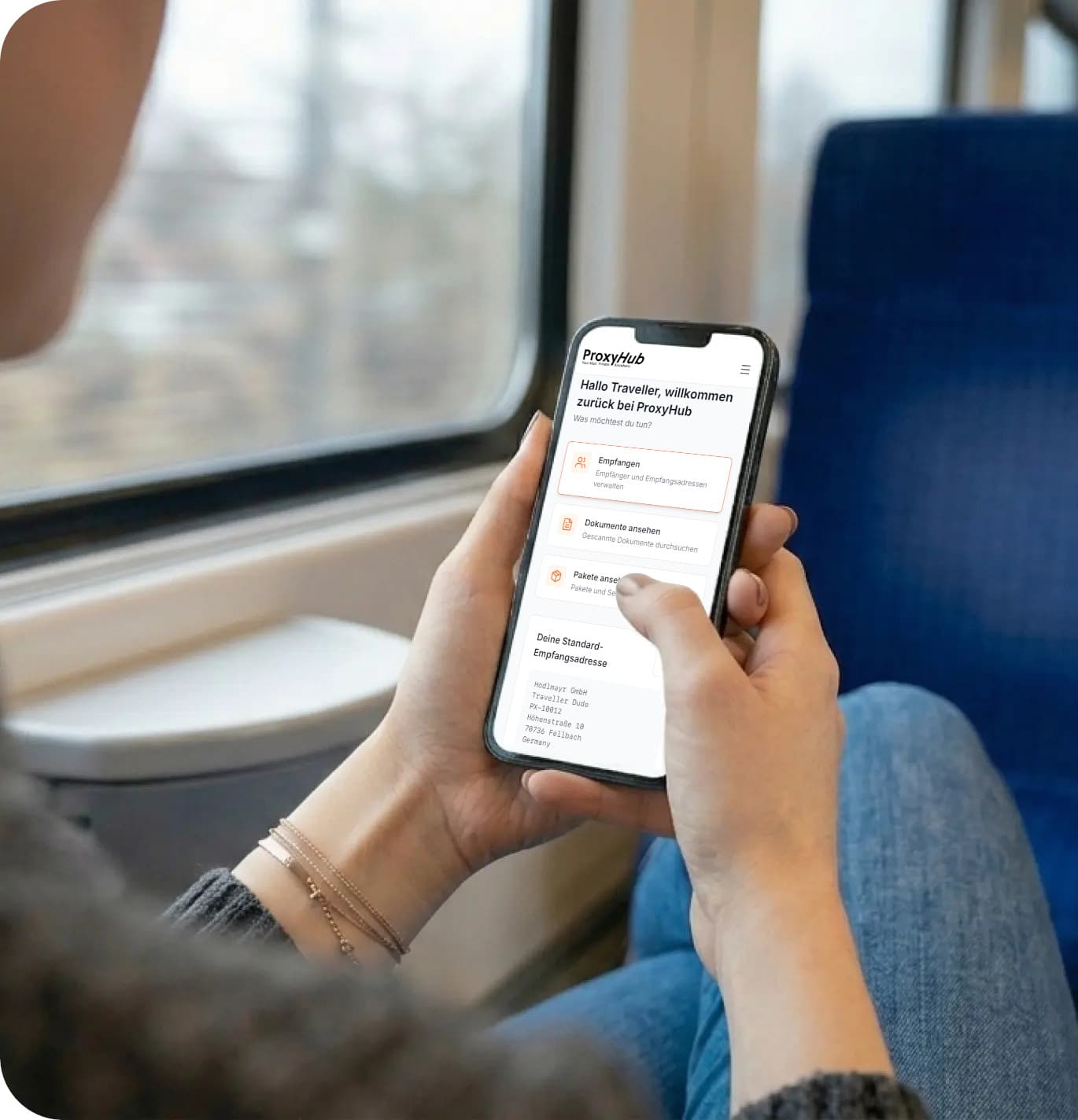 Person using ProxyHub on the go